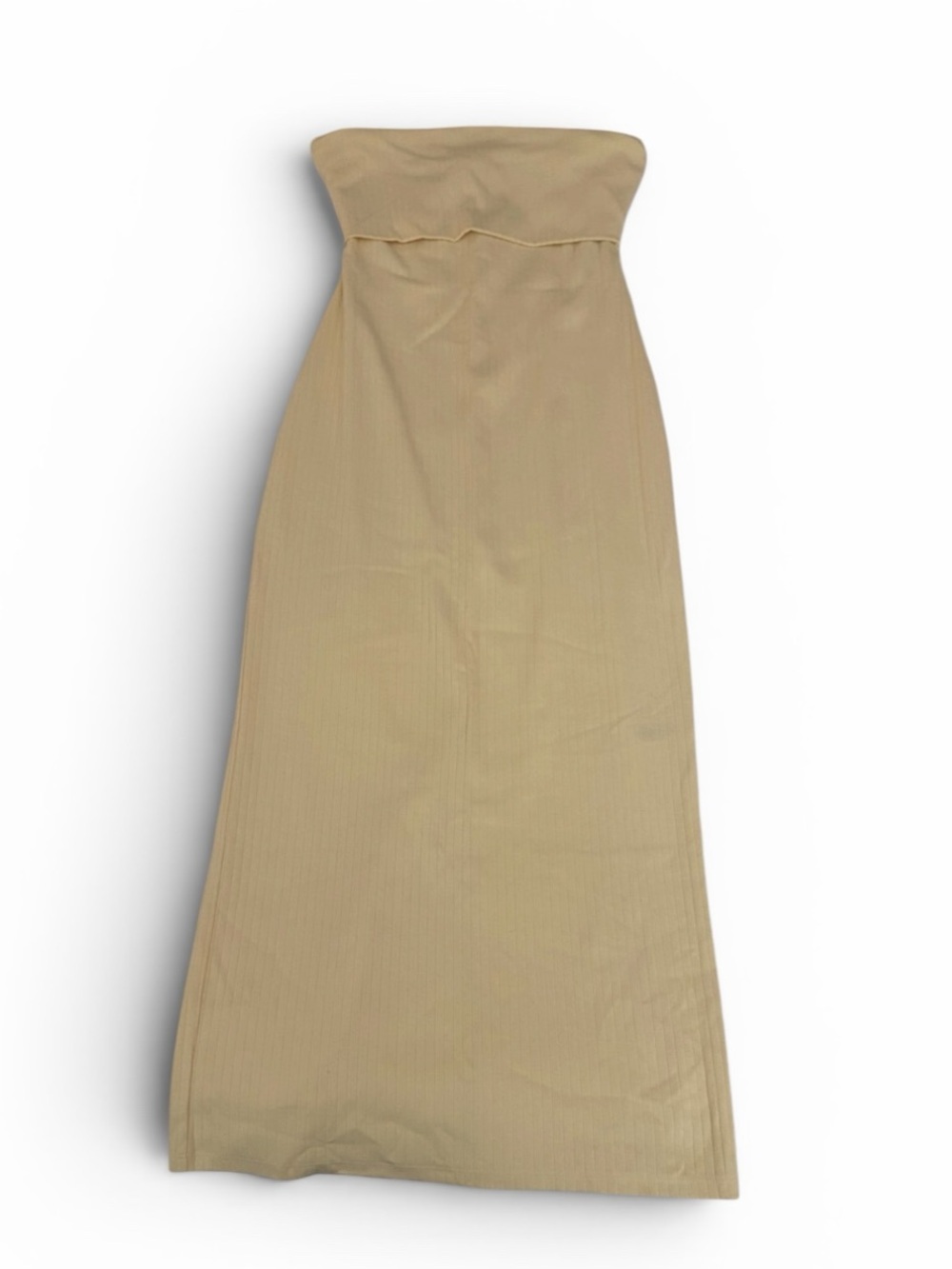 NWT WILD FABLE YELLOW RIBBED STRAPLESS DRESS SIZE LARGE